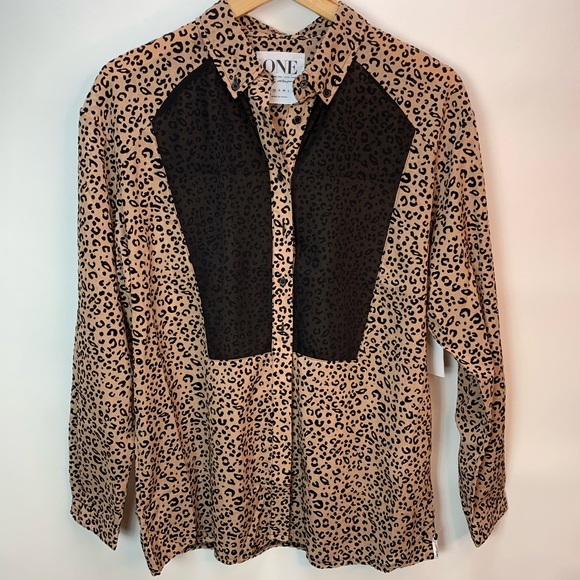 NWT One Teaspoon Leopard Print Blouse - Picture 2 of 8